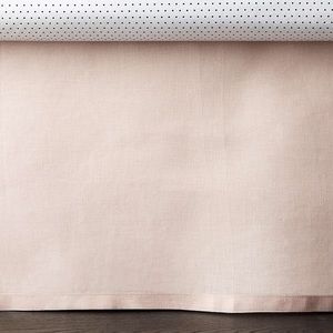 Land of Nod Linen Light Pink/Peach Baby Crib Skirt